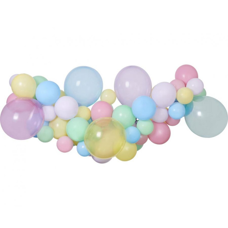 Ghirlandă de baloane pastel DIY, 65 buc.