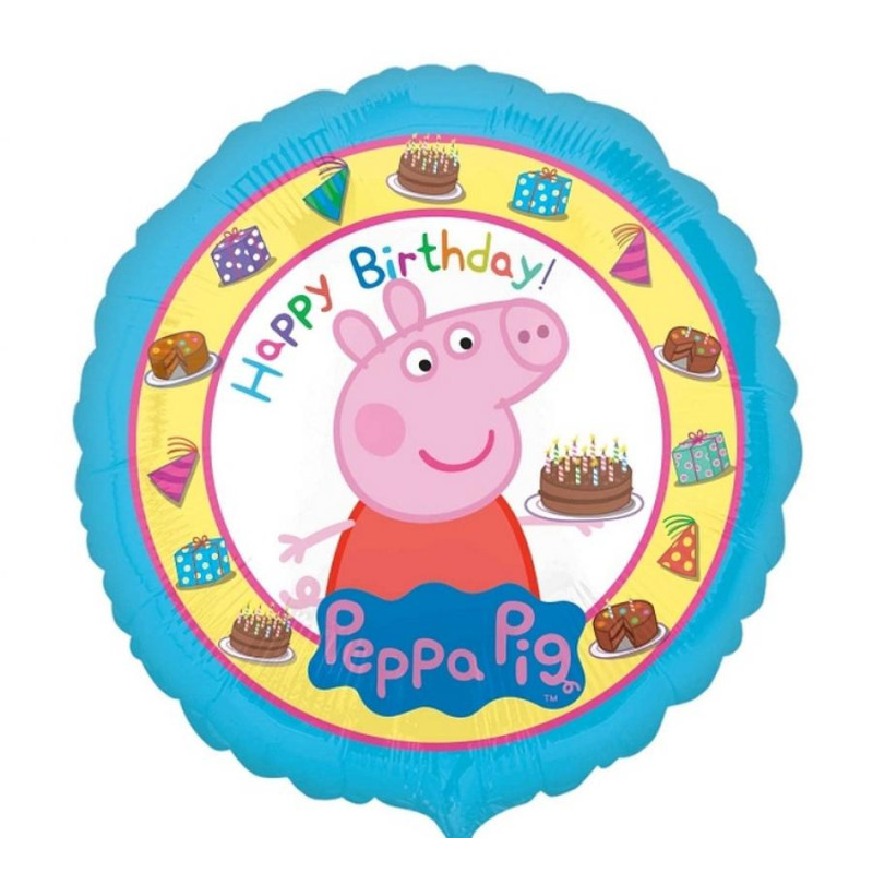 18 inch-es Peppa Pig - Peppa Malac Happy Birthday Szülinapi Fólia Lufi