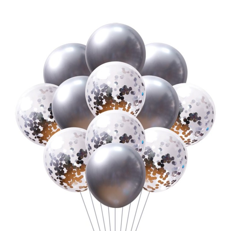 Set 12 baloane argintiu