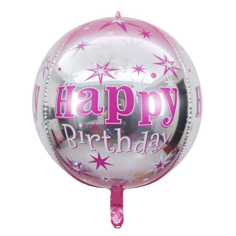 Balon pink orbz Happy Birthday 56cm