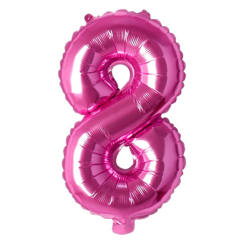 Balon folie cifra 8 pink 40 cm