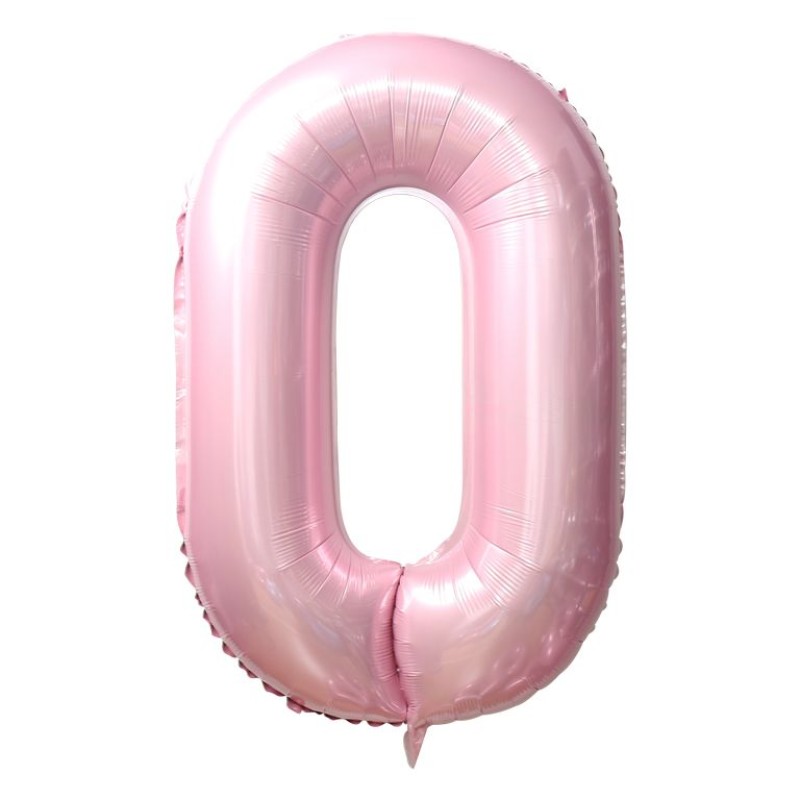 Balon folie cifra 0 baby pink 101 cm