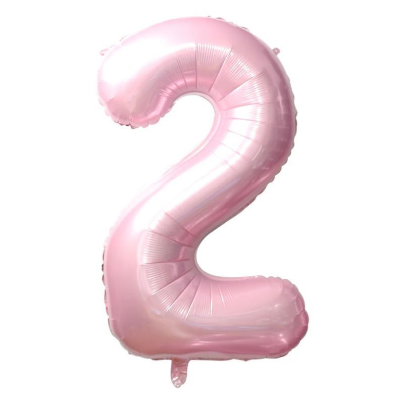 Balon folie cifra 2 baby pink 101 cm