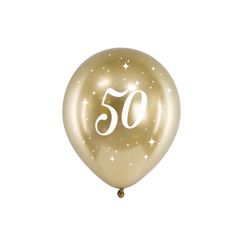 Glossy Balloons 30cm, 50, gold 6buc/set