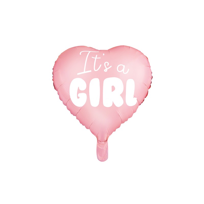 Balon folie Heart - It's a girl, 45cm, light pink