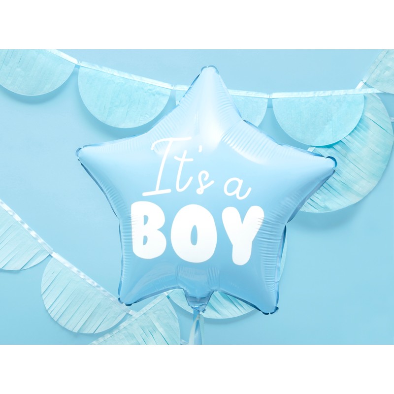 Balon folie Star - It's a boy, 48cm, light blue
