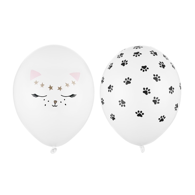 Balloons 30 cm, Cat, Pastel Pure White
